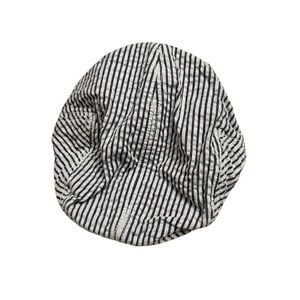 Striped Navy and White Beanie